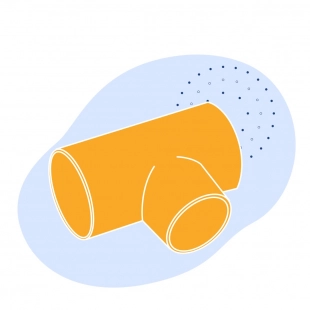 Тройник медный с направленным отводом 159 мм М2р ГОСТ 32590-2013