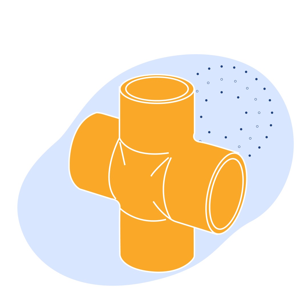 Чугунная крестовина прямая Ду 40 мм (1 1/2 дюйм) ГОСТ 8951-75