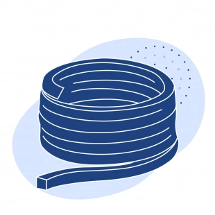 Сальниковая набивка ХБРС круглая 55 мм ГОСТ 5152-84
