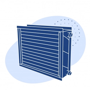 Калорифер паровой 656.4 кВт±8% 25000 м3/ч 166.25 м2±1.5%